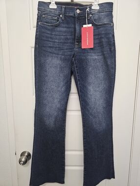Lucky Brand Women's Medium-Dark Blue High Rise Mini Boot. Size 6/28 A
